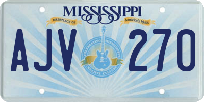 MS license plate AJV270