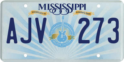 MS license plate AJV273