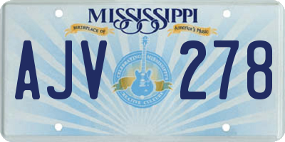 MS license plate AJV278