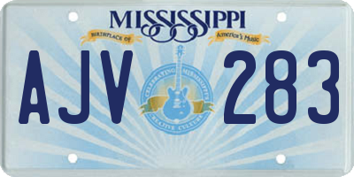 MS license plate AJV283