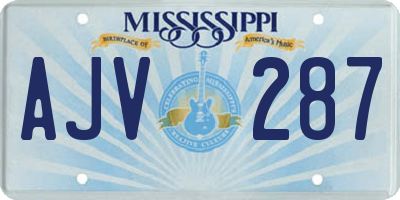 MS license plate AJV287