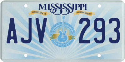 MS license plate AJV293