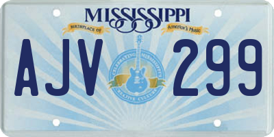 MS license plate AJV299