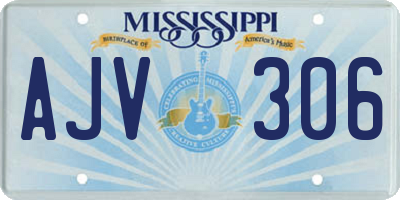 MS license plate AJV306