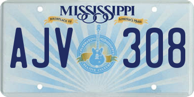 MS license plate AJV308