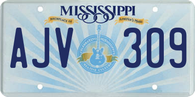 MS license plate AJV309