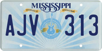 MS license plate AJV313