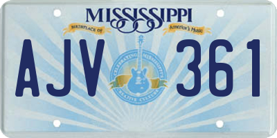 MS license plate AJV361