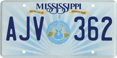 MS license plate AJV362