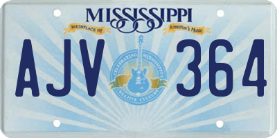 MS license plate AJV364