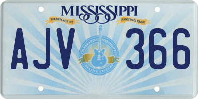 MS license plate AJV366