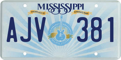 MS license plate AJV381