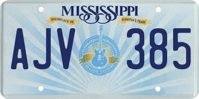 MS license plate AJV385