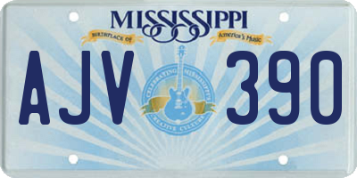 MS license plate AJV390