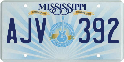 MS license plate AJV392