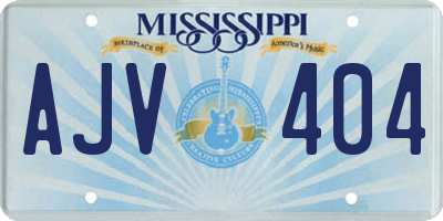MS license plate AJV404
