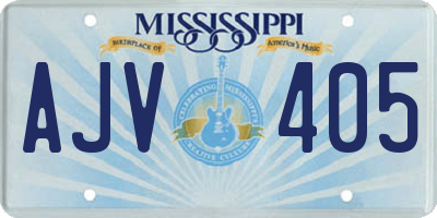 MS license plate AJV405