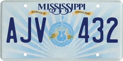MS license plate AJV432