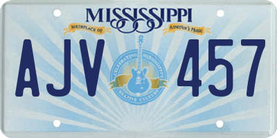 MS license plate AJV457