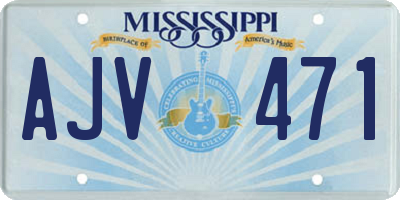 MS license plate AJV471