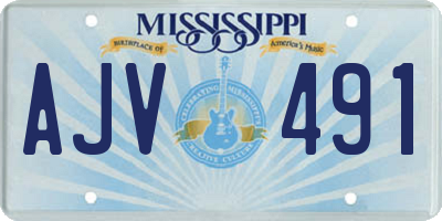 MS license plate AJV491