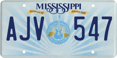 MS license plate AJV547