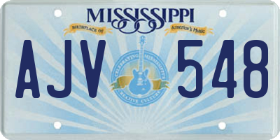 MS license plate AJV548