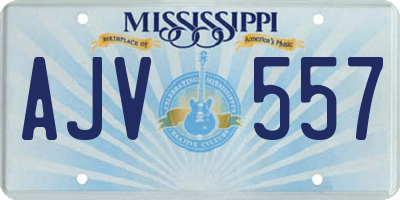 MS license plate AJV557