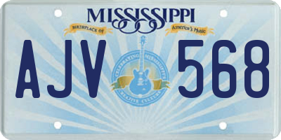 MS license plate AJV568