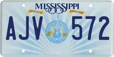 MS license plate AJV572