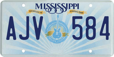 MS license plate AJV584