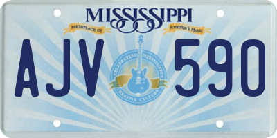 MS license plate AJV590