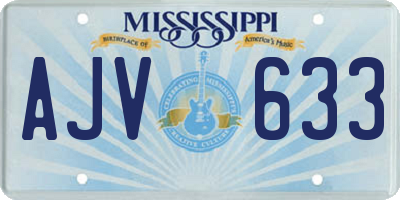 MS license plate AJV633