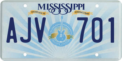 MS license plate AJV701