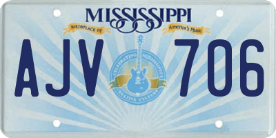 MS license plate AJV706