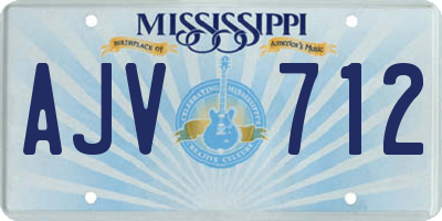 MS license plate AJV712
