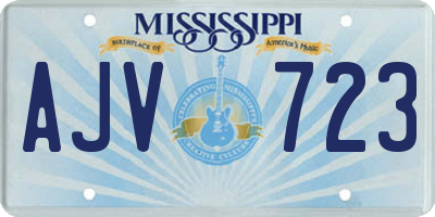 MS license plate AJV723