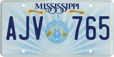 MS license plate AJV765