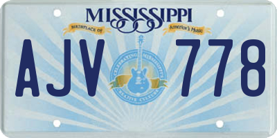 MS license plate AJV778