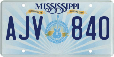 MS license plate AJV840