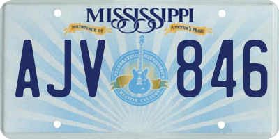 MS license plate AJV846