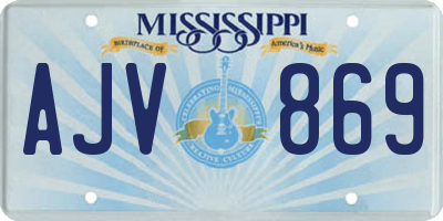 MS license plate AJV869