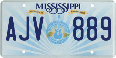 MS license plate AJV889