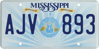 MS license plate AJV893
