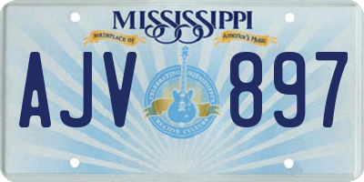 MS license plate AJV897
