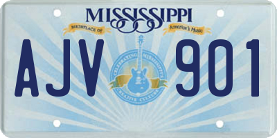 MS license plate AJV901