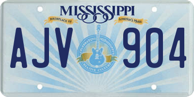 MS license plate AJV904