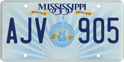 MS license plate AJV905