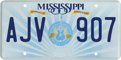 MS license plate AJV907