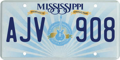 MS license plate AJV908